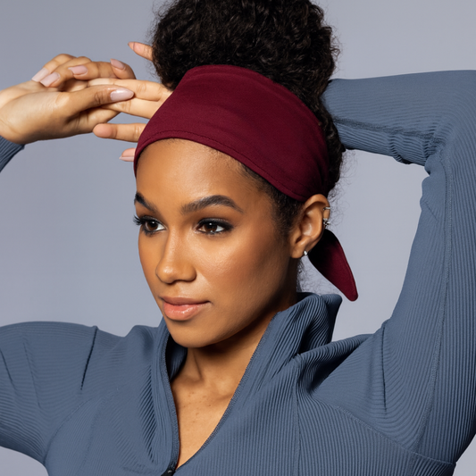 Active Tie Headband - Burgundy
