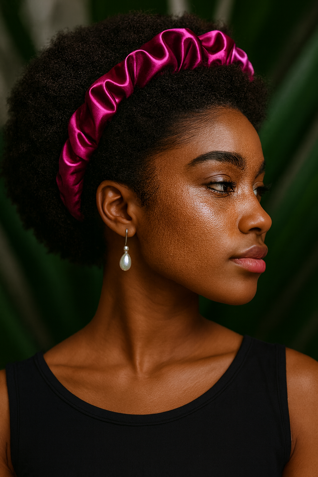 Satin Crown Headband - Wine
