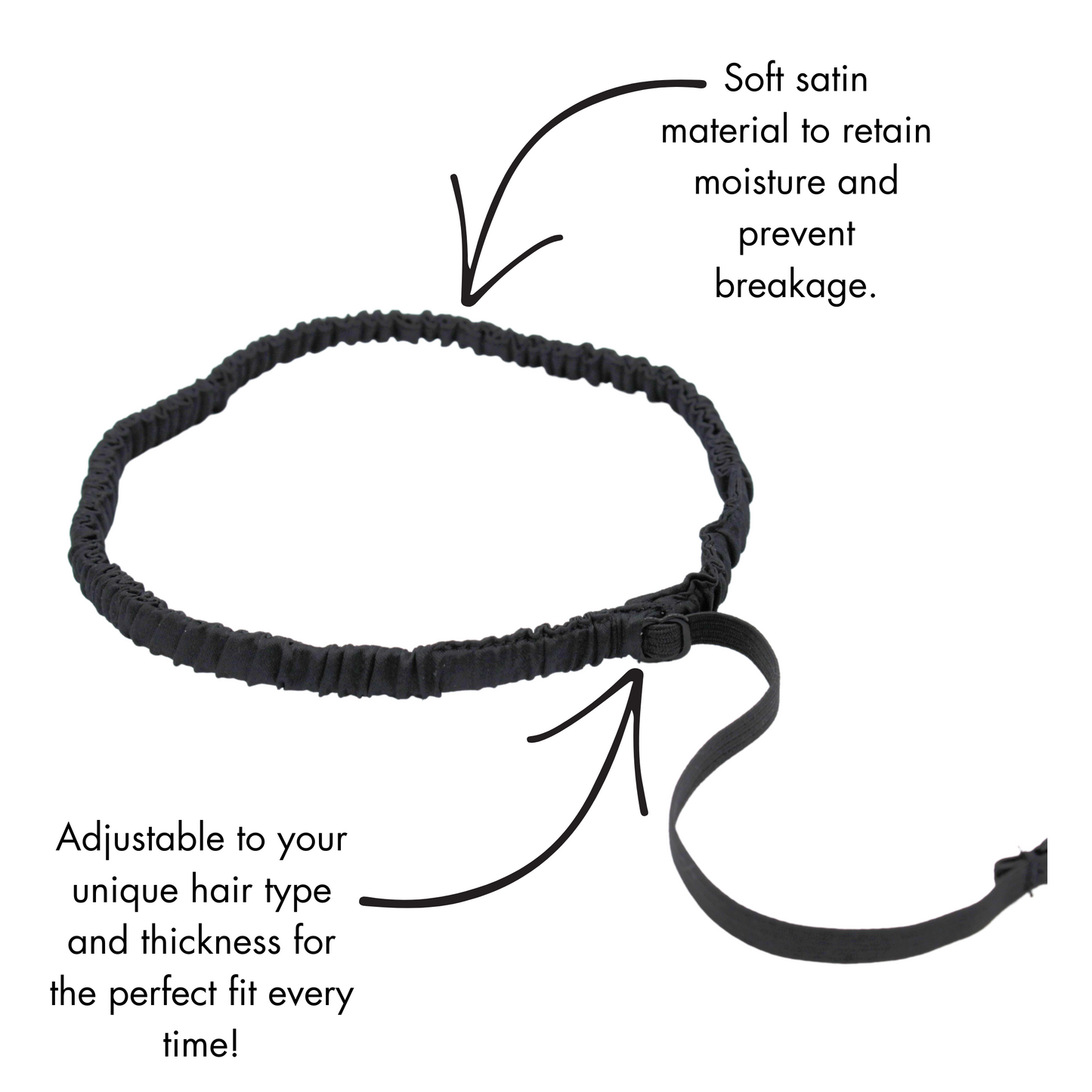 Satin Adjustable Hair Band (Set of 3)