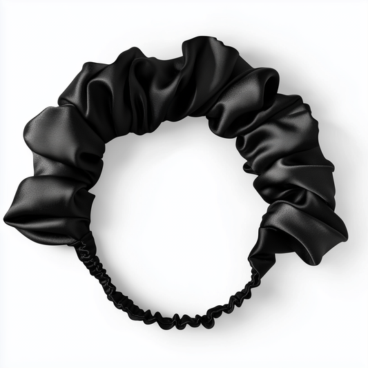 Satin Crown Headband - Black